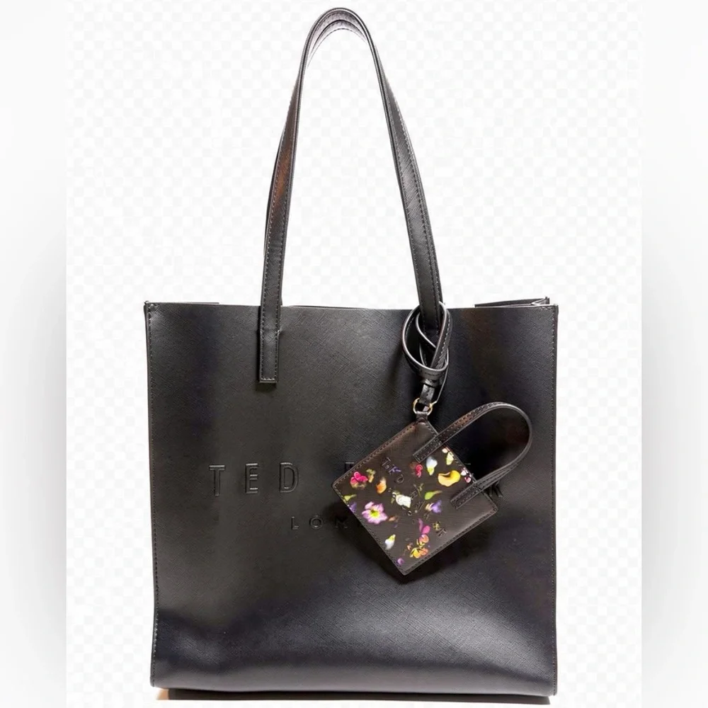 NWT Ted Baker The Icon Black Tote with Matching ID Pouch